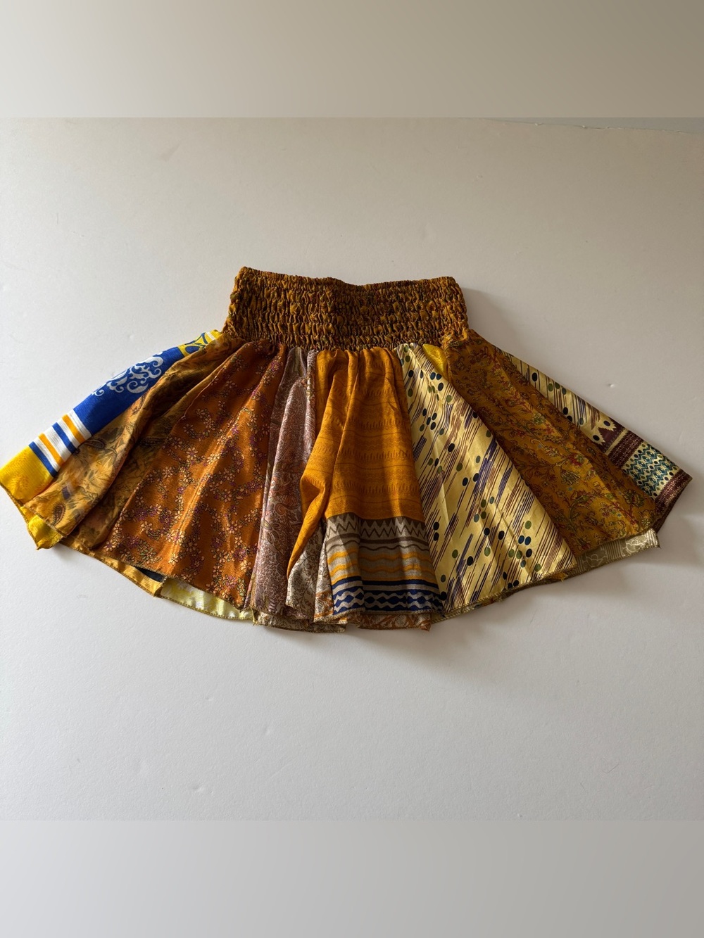 CYN Cynthia Mehra Silk High Waist Skort Multicolor Elastic Waist Womens One Size